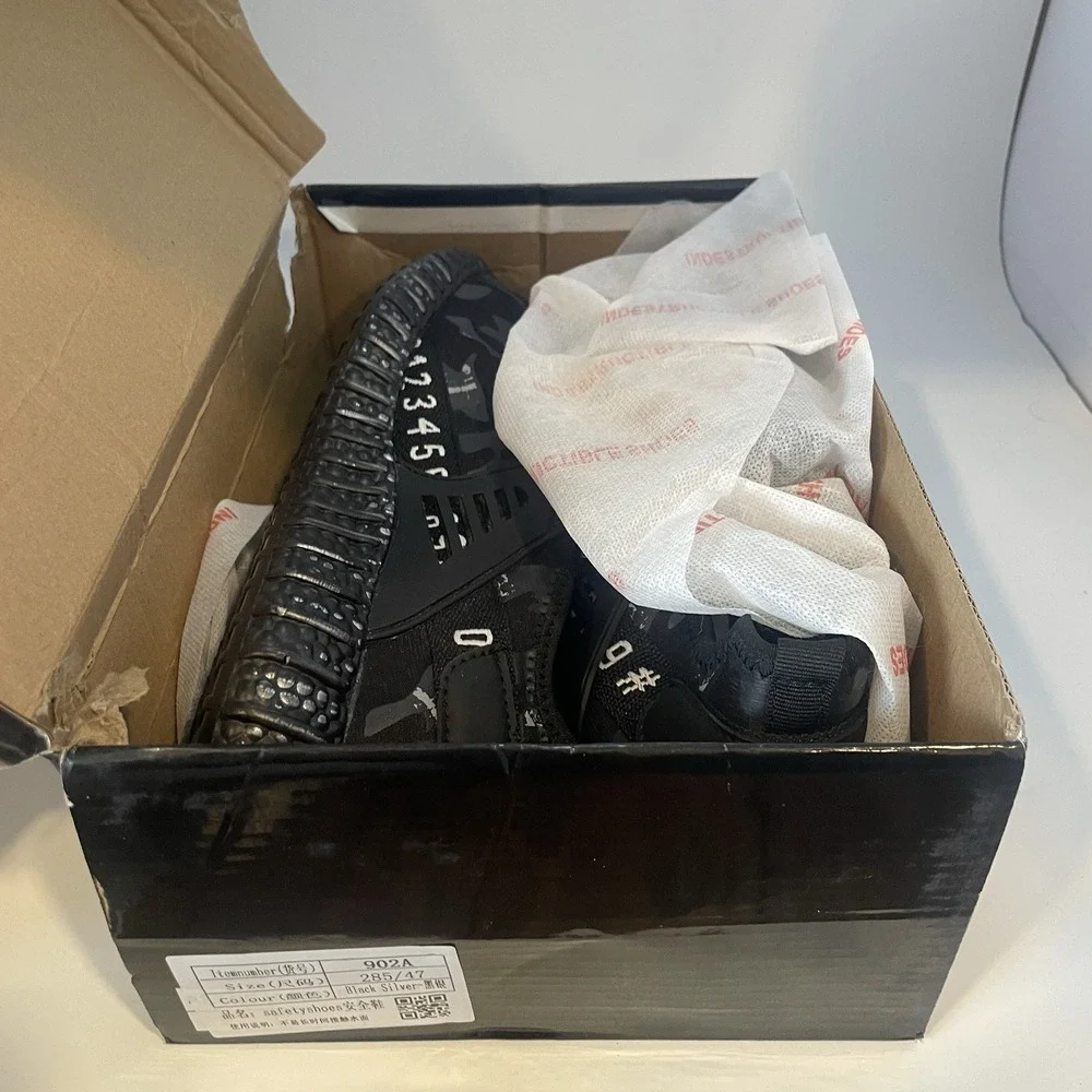 Indestructible Mesh Safety Shoes Steel Toe Work Camo Sneakers Mens 12 Black‎